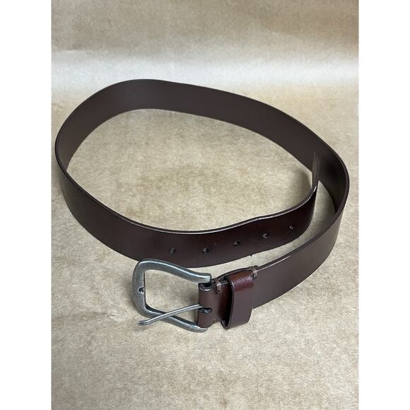 Nordstrom Ezra Rugged Leather Belt In Brown Chocolate Size 36 New - Picture 3 of 9